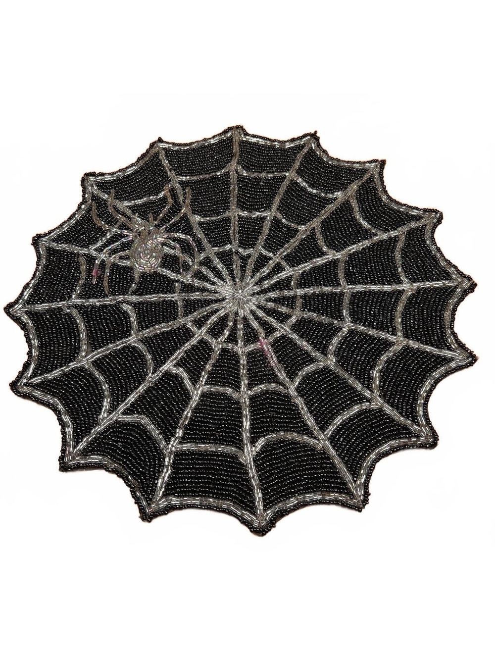 Nicole Miller Home Beaded Spider Web Charger Plate 15"